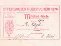 1909 – Mitgliedsausweis von E. Siegler