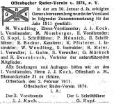 Bekanntmachung Vorstand 1911